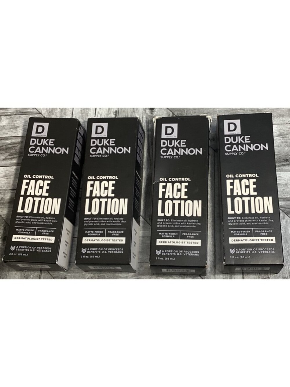4-Pack Duke Cannon Face Lotion  Oil Control 3 Fl Oz Fragrance-Free Full Size